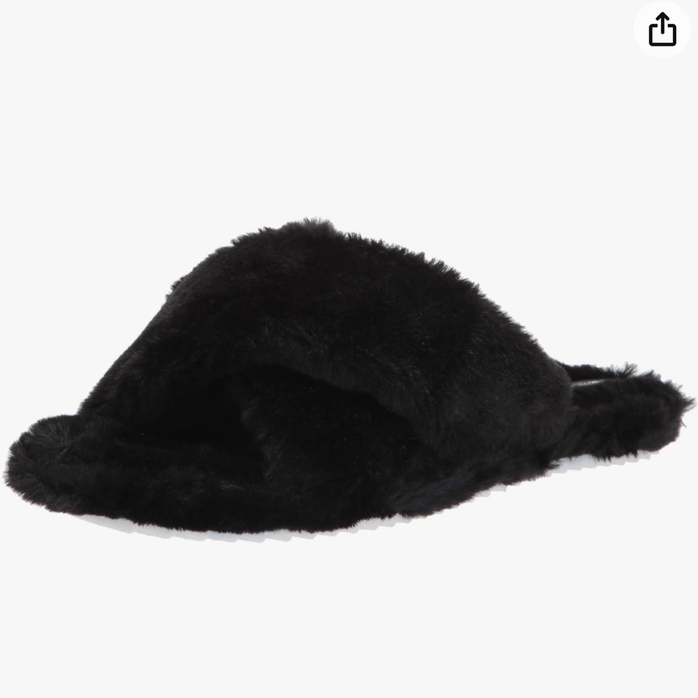 Vince Camuto Kortendie Black Faux Fur Slip On Slide Slippers Size 9M - Picture 4 of 12